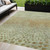 8' X 10' Artichoke Green Ivory And Brown Abstract Washable Indoor Outdoor Area Rug