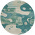8' Teal Blue Ivory And Beige Round Abstract Washable Indoor Outdoor Area Rug