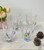 Set of Four Clear and Rainbow Geometric Acrylic Highball Glasses