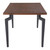 71" Brown and Black Wood and Steel Dining Table