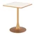 24" Beige and Gold Wood and Steel Pedestal Base Square Dining Table
