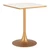 24" Beige and Gold Wood and Steel Pedestal Base Square Dining Table