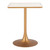 24" Beige and Gold Wood and Steel Pedestal Base Square Dining Table