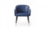 Blue Beige and Black Upholstered Faux Leather Dining Arm Chair