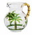 3 Quart Clear and Green Palm Tree Acrylic Pitcher