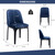 Blue and Black Upholstered Velvet Dining Side Chair