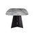 94" Gray and Black Faux Marble Ceramic and Steel Double Pedestal Base Dining Table