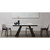 94" Gray and Black Faux Marble Ceramic and Steel Double Pedestal Base Dining Table