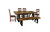 80" Dark Brown And Black Solid Wood And Metal Sled Base Dining Table