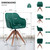 Tufted Green and Natural Upholstered Velvet Dining Arm Chair