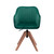 Tufted Green and Natural Upholstered Velvet Dining Arm Chair