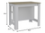 White and Brown 41" Kitchen Island With Storage