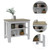 White and Brown 41" Kitchen Island With Storage