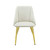 Set of Two White and Gold Upholstered Faux Leather And Metal Dining Side Chairs - 880016550528