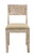 Set of Two Brown And White Upholstered Fabric Carved Back Dining Side Chairs