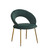 Green and Gold Velvet and Metal Curved Back Dining Side Chair - 880024813240