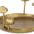 6" Antiqued Gold Cast Iron Mushrooms Trinket Tray