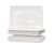 White Six Piece Rectangle Pebbled Porcelain Service For Six Dinner Plate Set