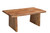 74" Brown Wood Double Pedestal Base Live Edge Dining Table