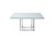 59" White and Silver Wood and Metal Pedestal Base Square Dining Table
