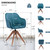 Tufted Teal Blue and Natural Upholstered Velvet Dining Arm Chair
