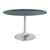 48" Gray and Silver Marble and Aluminum Pedestal Base Round Top Dining Table