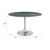 48" Gray and Silver Marble and Aluminum Pedestal Base Round Top Dining Table