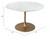 47" White And Gold Rounded Steel Pedestal Base Dining Table