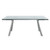 103" Clear and Silver Glass and Steel Extendable Dining Table