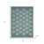19" Set of Four Cream And Turquoise Damask Cotton Placemats