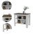 White and Brown 41" Kitchen Island With Storage
