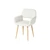 Set of Two Beige and Oak Fabric and Steel Dining Arm Chairs