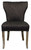 Set of Two Dark Gray And Brown Upholstered Fabric Dining Parsons Chairs