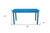 60" Caribbean Blue Solid Wood Dining Table