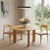 59" Natural Solid Wood Round Top Dining Table