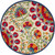8’ Round Red and Multicolor Indoor Outdoor Area Rug - 4512822812878