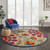 8’ Round Red and Multicolor Indoor Outdoor Area Rug - 4512822812878