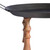Set of Three Black And Brown Wood And Metal Round Riser Trays With Handles