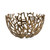 14" Gold Aluminum Asymmetrical Edge Round Centerpiece Bowl