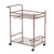 Champagne Metal And Mirrored Glass Rolling Bar Cart With Wine Storage