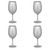 Set of Four Silver Acrylic Stemmed All Purpose Wine Glass