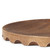 Set of Two Natural Light Brown Round Wood Handmade Serving Trays