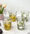 Set of Four Green Floral Acrylic Stemless Whiskey Glass