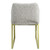 Beige and Gold Upholstered Boucle Wing Back Dining Side Chair