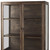 36" Brown and Black Solid Wood and Metal Display Cabinet With Two Doors