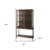 36" Brown and Black Solid Wood and Metal Display Cabinet With Two Doors