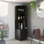 71" Black Wood Corner Bar Cabinet With Two Doors