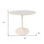 36" White Rounded Marble And Iron Pedestal Base Dining Table