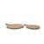 Set of Two Natural Solid Wood Handmade Round Serve Boards With Handles