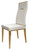 Set of Four White and Gold Upholstered Faux Leather Dining Side Chairs